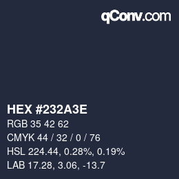 Color code: HEX #232A3E | qconv.com