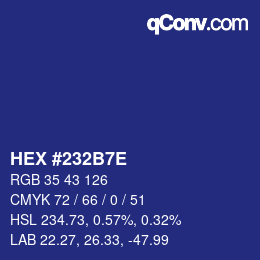Color code: HEX #232B7E | qconv.com