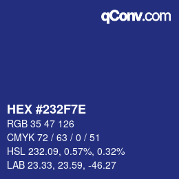 Color code: HEX #232F7E | qconv.com