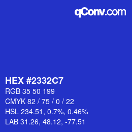 Color code: HEX #2332C7 | qconv.com