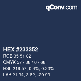 Color code: HEX #233352 | qconv.com