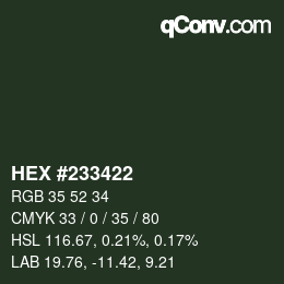 Color code: HEX #233422 | qconv.com