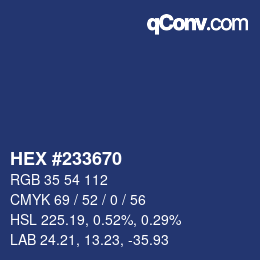 Color code: HEX #233670 | qconv.com