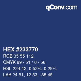 Color code: HEX #233770 | qconv.com