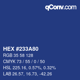 カラーコード: HEX #233A80 | qconv.com