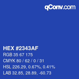 Color code: HEX #2343AF | qconv.com