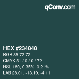 Color code: HEX #234848 | qconv.com