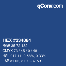 Color code: HEX #234884 | qconv.com