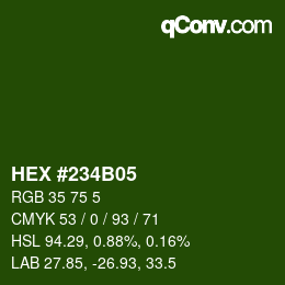Farbcode: HEX #234B05 | qconv.com