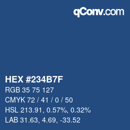 カラーコード: HEX #234B7F | qconv.com