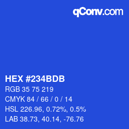 Color code: HEX #234BDB | qconv.com
