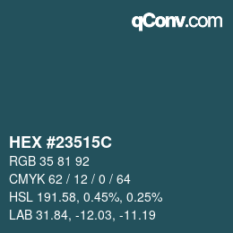 Color code: HEX #23515C | qconv.com