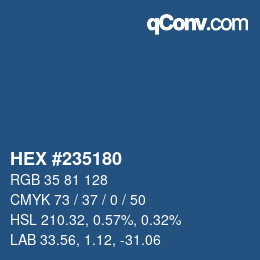 Farbcode: HEX #235180 | qconv.com
