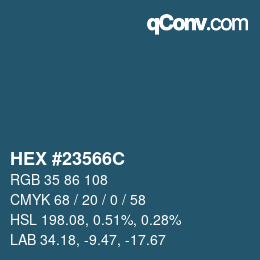 Color code: HEX #23566C | qconv.com