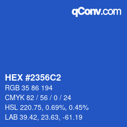Código de color: HEX #2356C2 | qconv.com