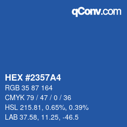 Color code: HEX #2357A4 | qconv.com