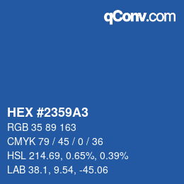 Farbcode: HEX #2359A3 | qconv.com
