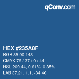 カラーコード: HEX #235A8F | qconv.com
