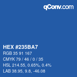 カラーコード: HEX #235BA7 | qconv.com