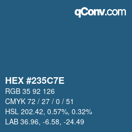 Color code: HEX #235C7E | qconv.com