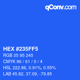 Color code: HEX #235FF5 | qconv.com