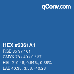 カラーコード: HEX #2361A1 | qconv.com