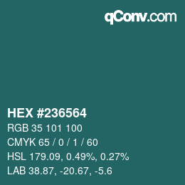 カラーコード: HEX #236564 | qconv.com