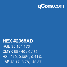 Color code: HEX #2368AD | qconv.com