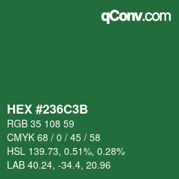Color code: HEX #236C3B | qconv.com