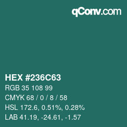 Color code: HEX #236C63 | qconv.com