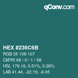 Color code: HEX #236C6B | qconv.com