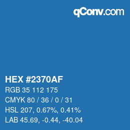 Farbcode: HEX #2370AF | qconv.com
