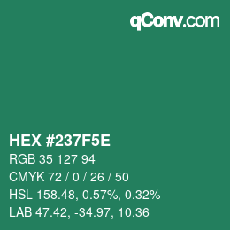Color code: HEX #237F5E | qconv.com