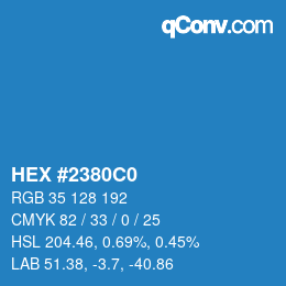 カラーコード: HEX #2380C0 | qconv.com
