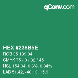 Color code: HEX #238B5E | qconv.com