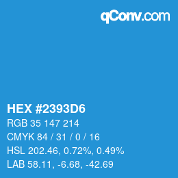 Color code: HEX #2393D6 | qconv.com