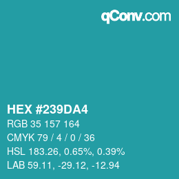 Color code: HEX #239DA4 | qconv.com
