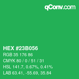 Color code: HEX #23B056 | qconv.com