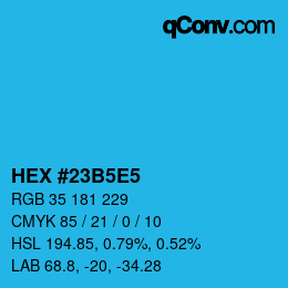 Color code: HEX #23B5E5 | qconv.com