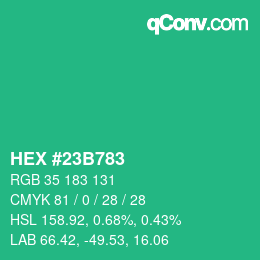 Color code: HEX #23B783 | qconv.com