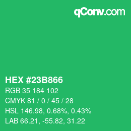 Color code: HEX #23B866 | qconv.com