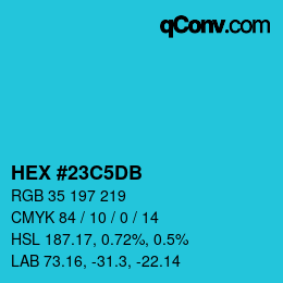 カラーコード: HEX #23C5DB | qconv.com