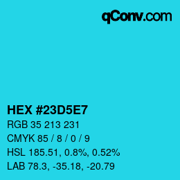 Color code: HEX #23D5E7 | qconv.com