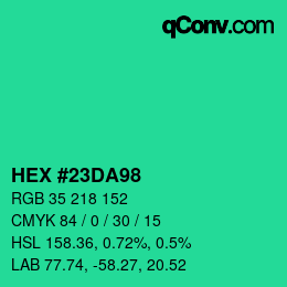 Color code: HEX #23DA98 | qconv.com