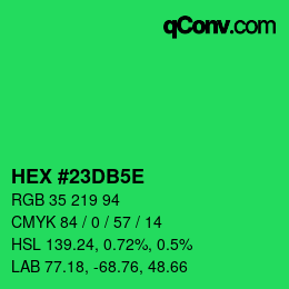 Código de color: HEX #23DB5E | qconv.com