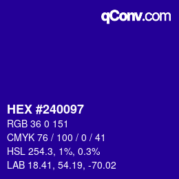 Color code: HEX #240097 | qconv.com