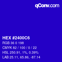 Color code: HEX #2400C6 | qconv.com