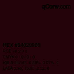 Farbcode: HEX #24020900 | qconv.com