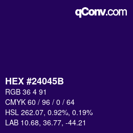 カラーコード: HEX #24045B | qconv.com