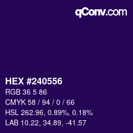 Color code: HEX #240556 | qconv.com